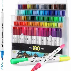 Dual Tip Brush Pens 100 Colors by Magicfly Brushes